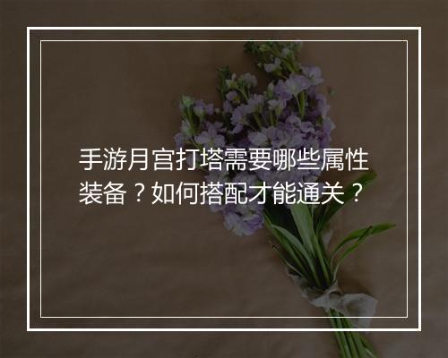 手游月宫打塔需要哪些属性装备？如何搭配才能通关？