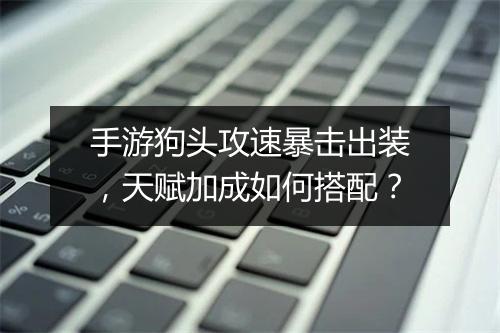 手游狗头攻速暴击出装，天赋加成如何搭配？