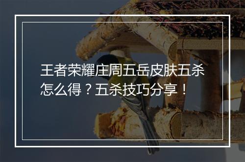王者荣耀庄周五岳皮肤五杀怎么得？五杀技巧分享！