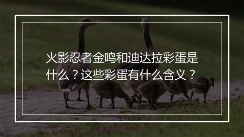 火影忍者金鸣和迪达拉彩蛋是什么？这些彩蛋有什么含义？