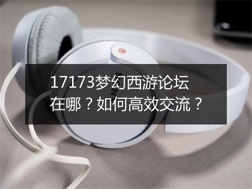 17173梦幻西游论坛在哪？如何高效交流？