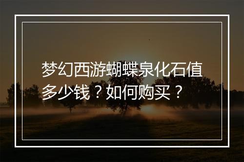梦幻西游蝴蝶泉化石值多少钱？如何购买？
