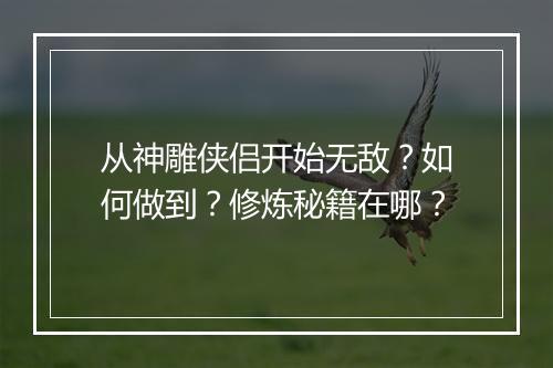 从神雕侠侣开始无敌？如何做到？修炼秘籍在哪？