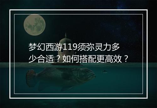 梦幻西游119须弥灵力多少合适？如何搭配更高效？
