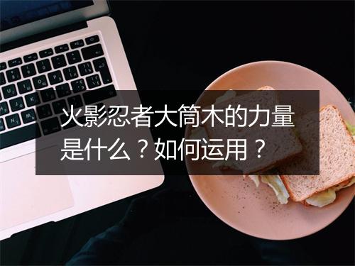 火影忍者大筒木的力量是什么？如何运用？