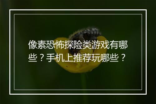 像素恐怖探险类游戏有哪些？手机上推荐玩哪些？