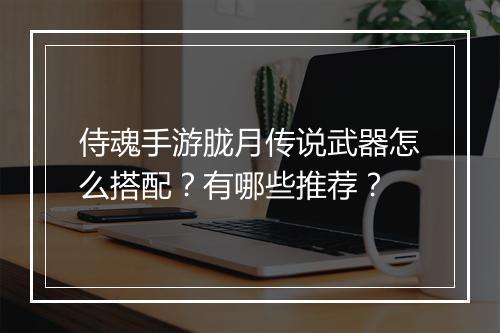 侍魂手游胧月传说武器怎么搭配？有哪些推荐？