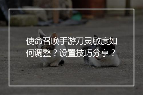 使命召唤手游刀灵敏度如何调整？设置技巧分享？