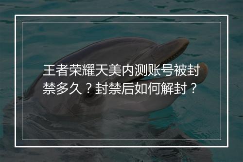 王者荣耀天美内测账号被封禁多久？封禁后如何解封？