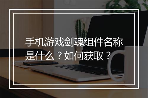 手机游戏剑魂组件名称是什么？如何获取？