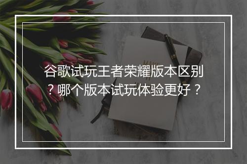 谷歌试玩王者荣耀版本区别?哪个版本试玩体验更好?