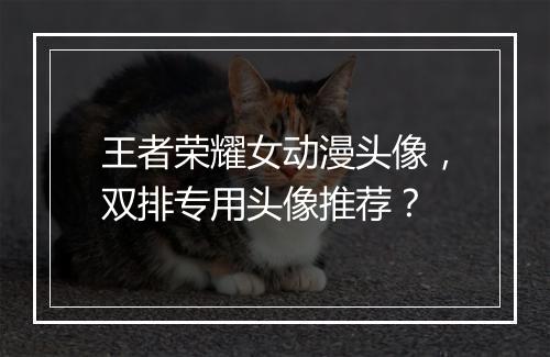 王者荣耀女动漫头像，双排专用头像推荐？