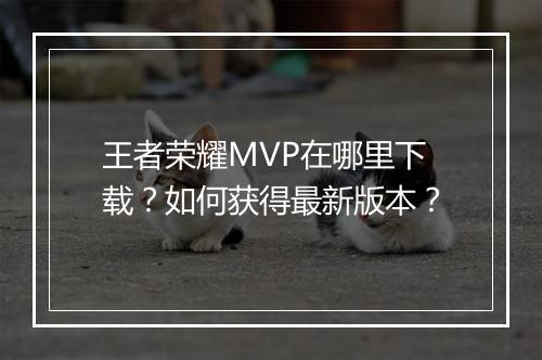 王者荣耀MVP在哪里下载?如何获得最新版本?