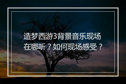 造梦西游3背景音乐现场在哪听？如何现场感受？