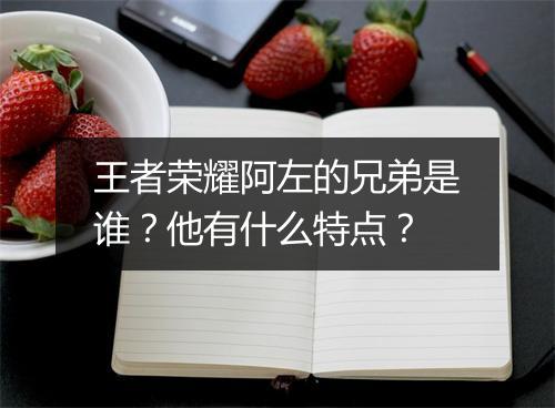 王者荣耀阿左的兄弟是谁?他有什么特点?