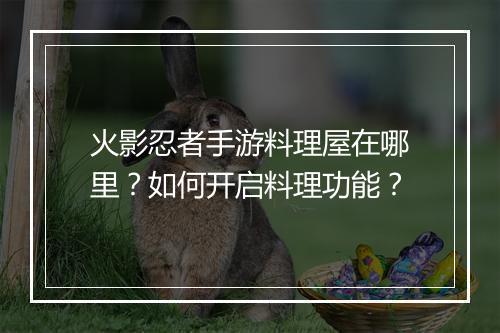火影忍者手游料理屋在哪里？如何开启料理功能？