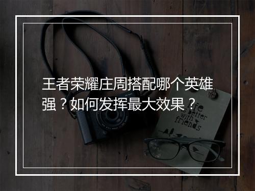 王者荣耀庄周搭配哪个英雄强？如何发挥最大效果？