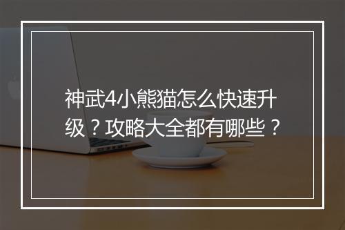 神武4小熊猫怎么快速升级?攻略大全都有哪些?