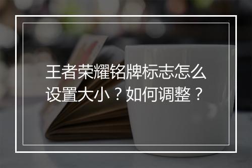 王者荣耀铭牌标志怎么设置大小？如何调整？