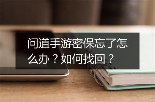 问道手游密保忘了怎么办?如何找回?