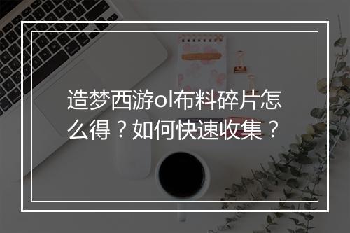 造梦西游ol布料碎片怎么得?如何快速收集?