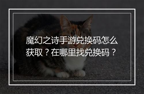 魔幻之诗手游兑换码怎么获取?在哪里找兑换码?