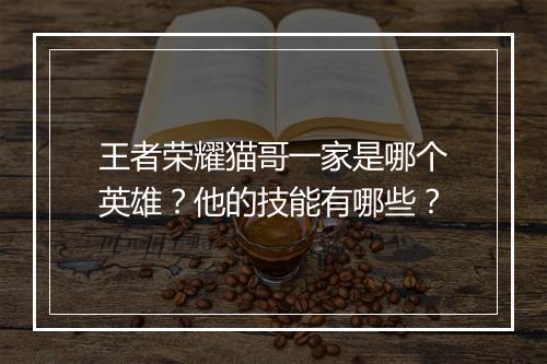 王者荣耀猫哥一家是哪个英雄?他的技能有哪些?