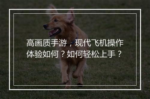 高画质手游,现代飞机操作体验如何?如何轻松上手?