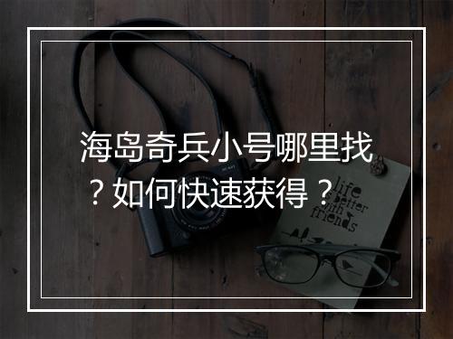 海岛奇兵小号哪里找?如何快速获得?