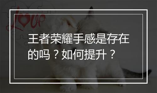 王者荣耀手感是存在的吗?如何提升?