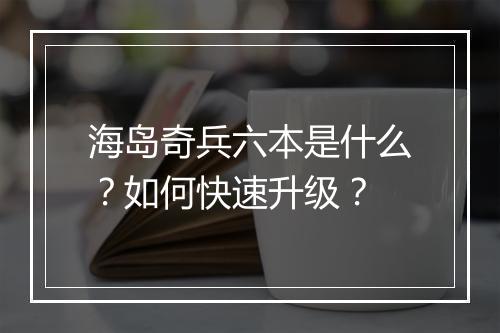 海岛奇兵六本是什么?如何快速升级?