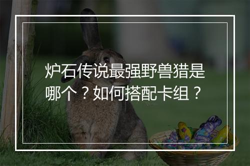 炉石传说最强野兽猎是哪个?如何搭配卡组?