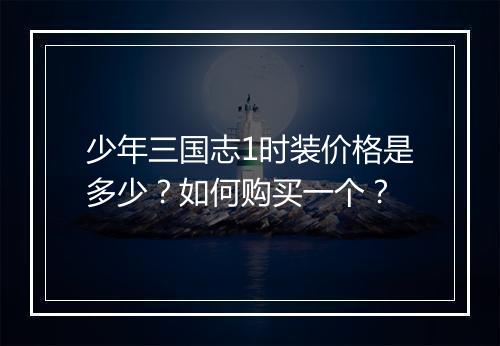 少年三国志1时装价格是多少？如何购买一个？