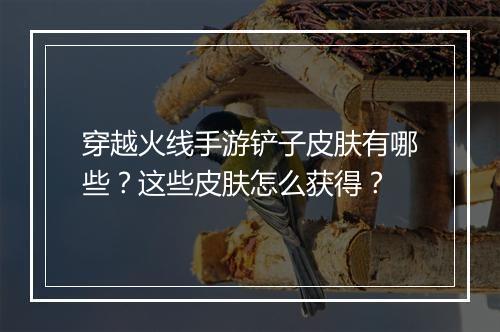 穿越火线手游铲子皮肤有哪些？这些皮肤怎么获得？