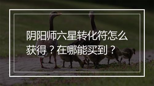 阴阳师六星转化符怎么获得?在哪能买到?