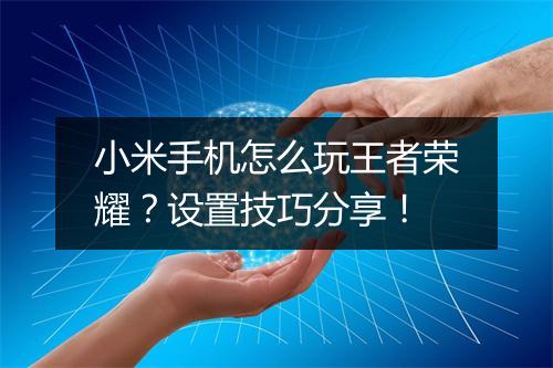 小米手机怎么玩王者荣耀?设置技巧分享!