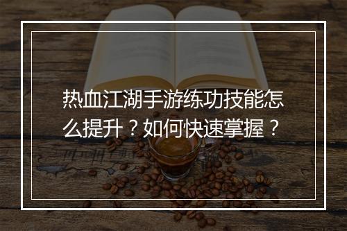 热血江湖手游练功技能怎么提升？如何快速掌握？