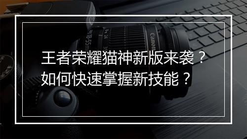王者荣耀猫神新版来袭？如何快速掌握新技能？