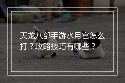 天龙八部手游水月宫怎么打?攻略技巧有哪些?