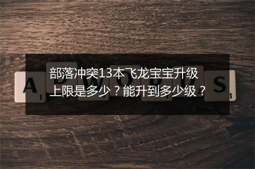 部落冲突13本飞龙宝宝升级上限是多少？能升到多少级？