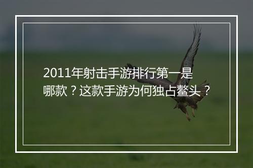 2011年射击手游排行第一是哪款?这款手游为何独占鳌头?