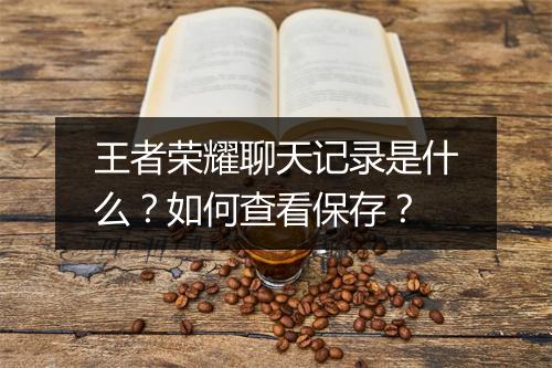 王者荣耀聊天记录是什么？如何查看保存？