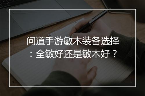 问道手游敏木装备选择:全敏好还是敏木好?