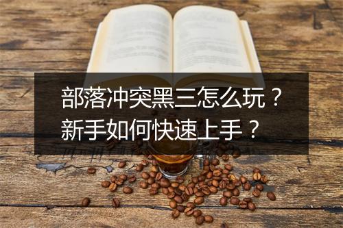 部落冲突黑三怎么玩?新手如何快速上手?