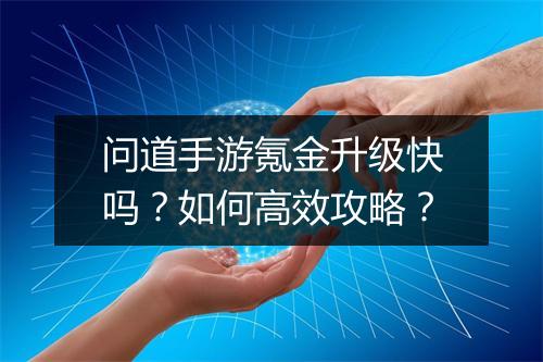 问道手游氪金升级快吗？如何高效攻略？