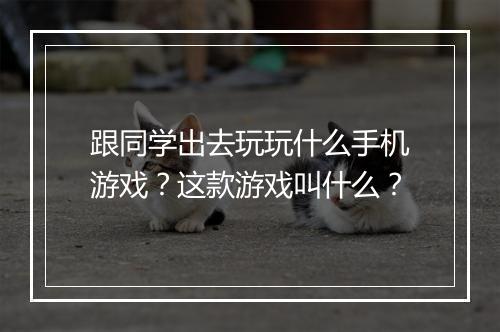跟同学出去玩玩什么手机游戏?这款游戏叫什么?