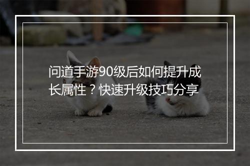 问道手游90级后如何提升成长属性?快速升级技巧分享