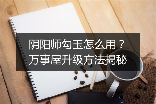 阴阳师勾玉怎么用?万事屋升级方法揭秘
