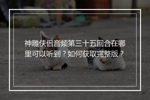 神雕侠侣音频第三十五回合在哪里可以听到?如何获取完整版?