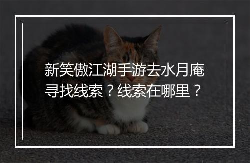 新笑傲江湖手游去水月庵寻找线索？线索在哪里？